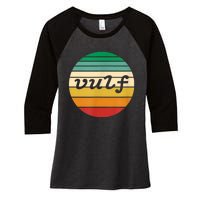 Vulf Retro Sunset Vulfpeck Design Women's Tri-Blend 3/4-Sleeve Raglan Shirt