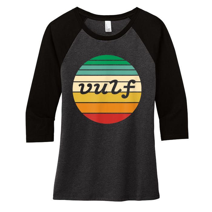 Vulf Retro Sunset Vulfpeck Design Women's Tri-Blend 3/4-Sleeve Raglan Shirt