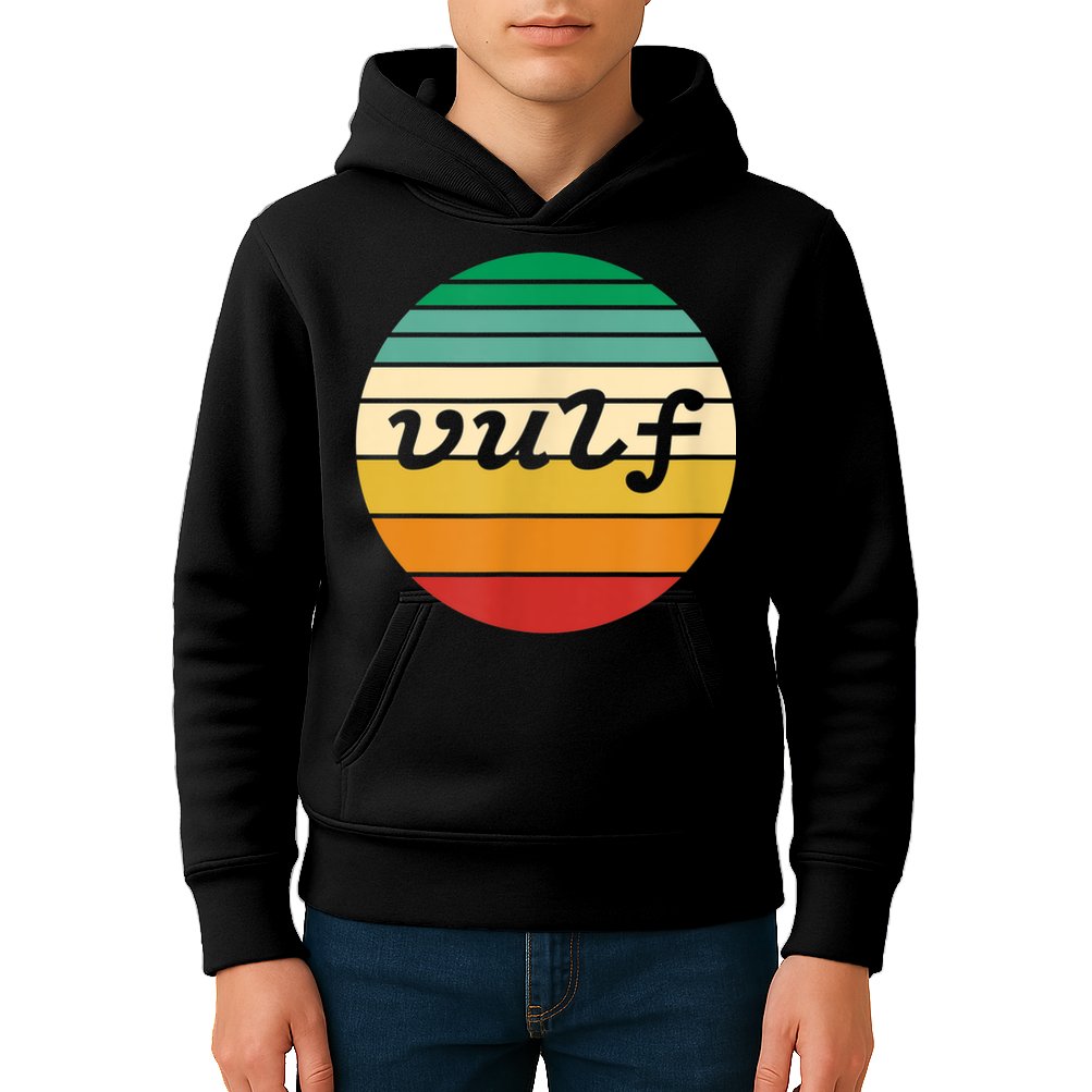 Vulf Retro Sunset Vulfpeck Design Kids Hoodie
