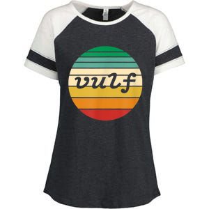 Vulf Retro Sunset Vulfpeck Design Enza Ladies Jersey Colorblock Tee