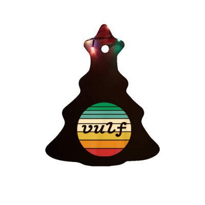 Vulf Retro Sunset Vulfpeck Design Ceramic Tree Ornament