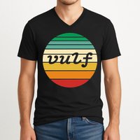Vulf Retro Sunset Vulfpeck Design V-Neck T-Shirt