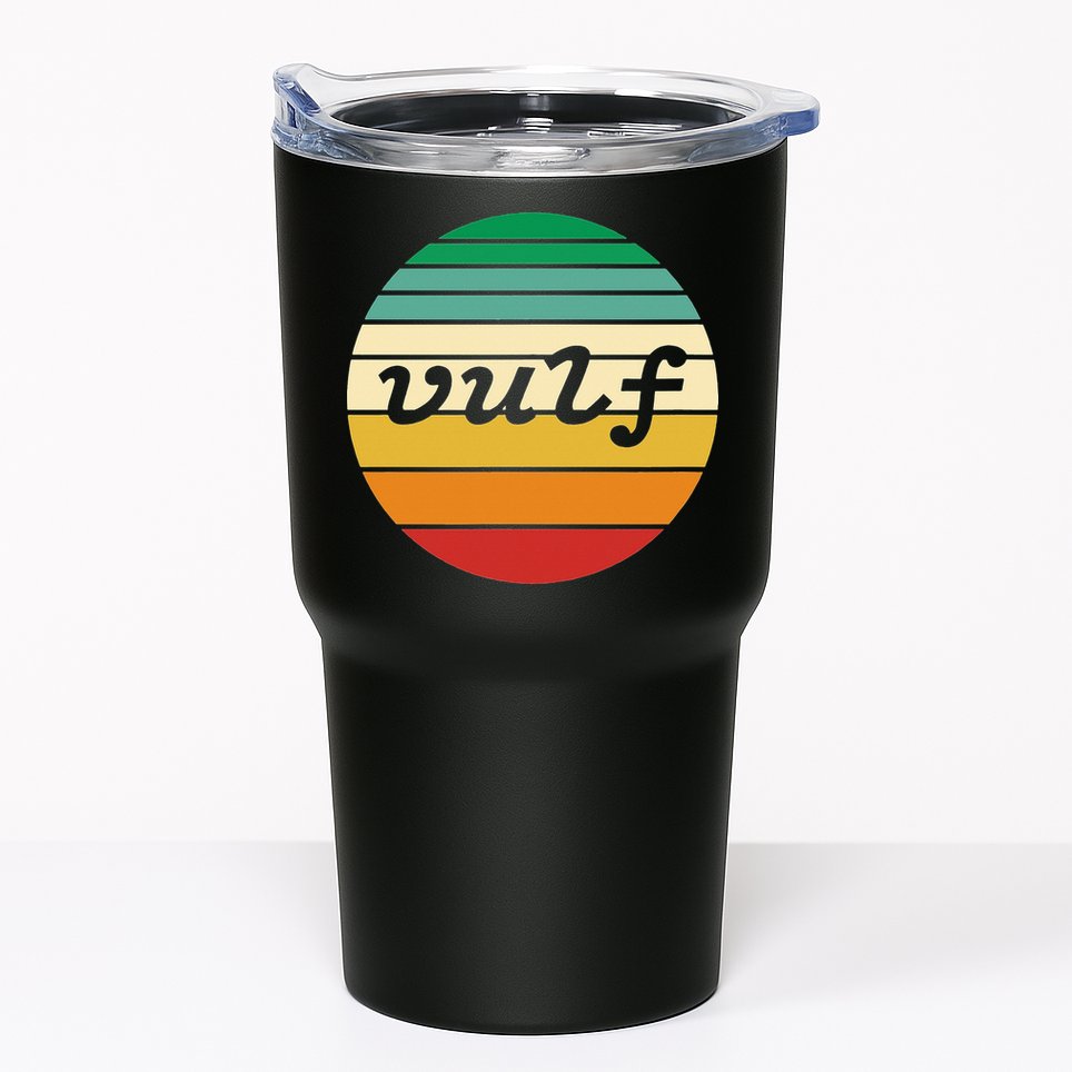 Vulf Retro Sunset Vulfpeck Design Tumbler