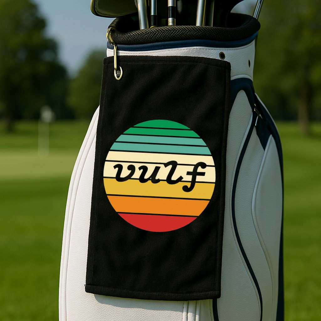 Vulf Retro Sunset Vulfpeck Design Golf Towel