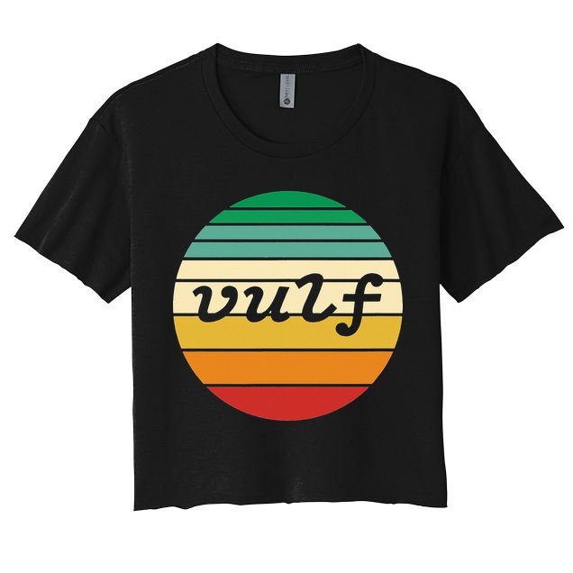 Vulf Retro Sunset Vulfpeck Design Crop Top