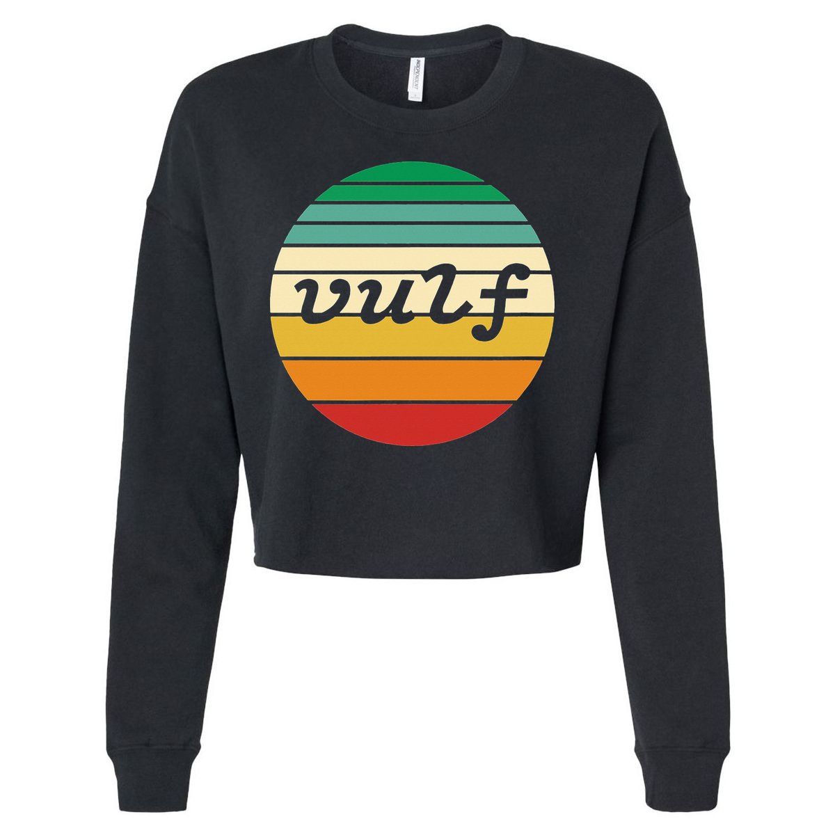 Vulf Retro Sunset Vulfpeck Design Cropped Pullover Crew