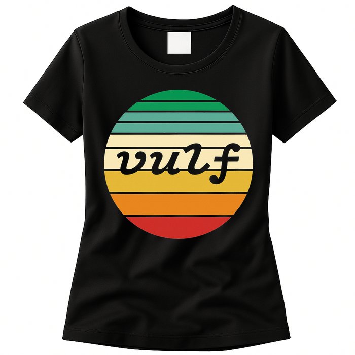 Vulf Retro Sunset Vulfpeck Design Womens T-Shirt