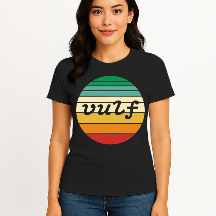 Vulf Retro Sunset Vulfpeck Design Womens T-Shirt