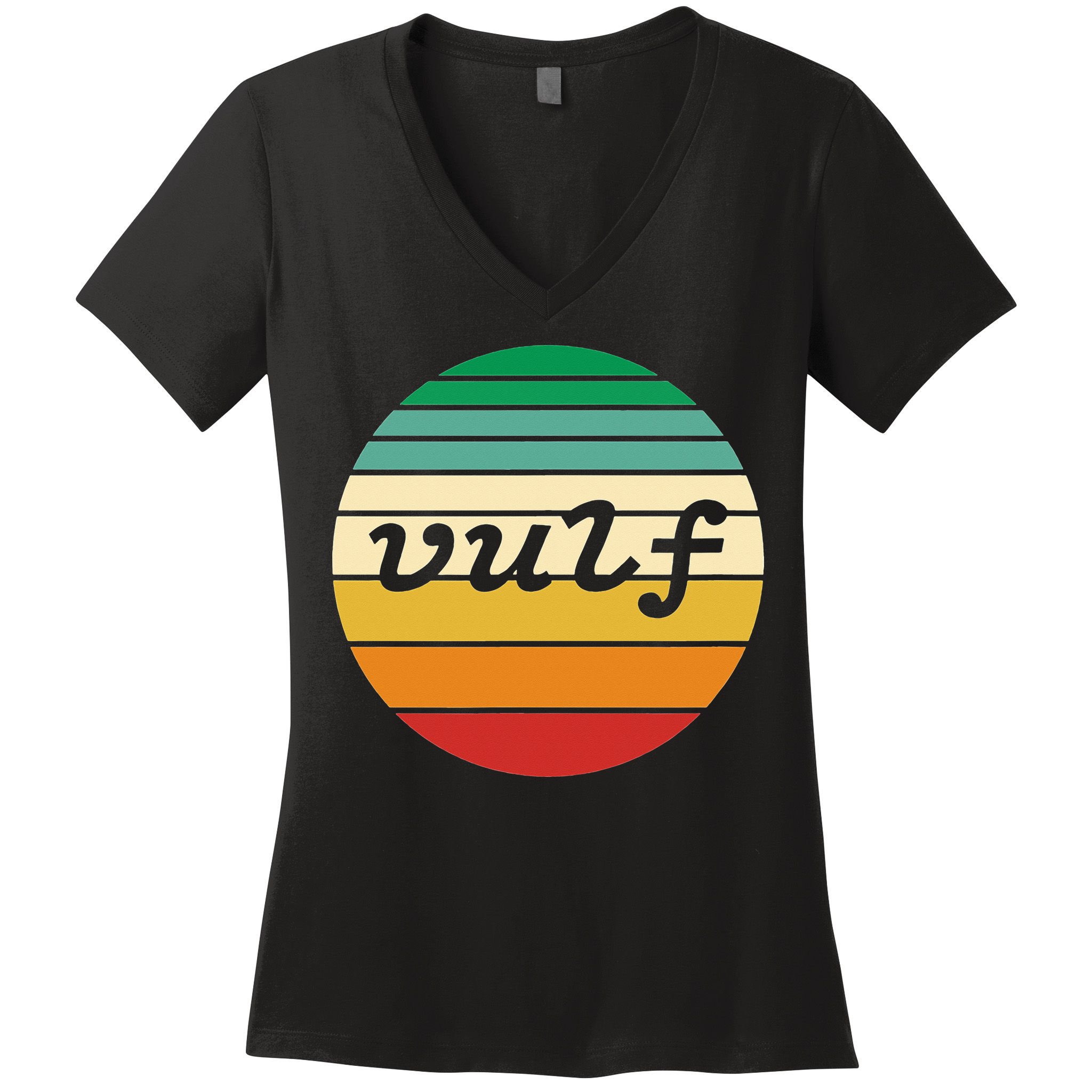 Vulf Retro Sunset Vulfpeck Design Women's V-Neck T-Shirt