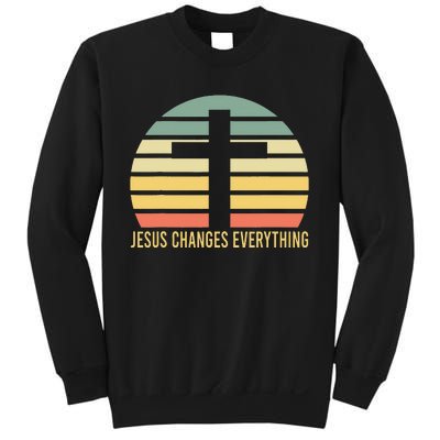 Vintage Retro Sunset Christian Jesus Changes Everything Sweatshirt