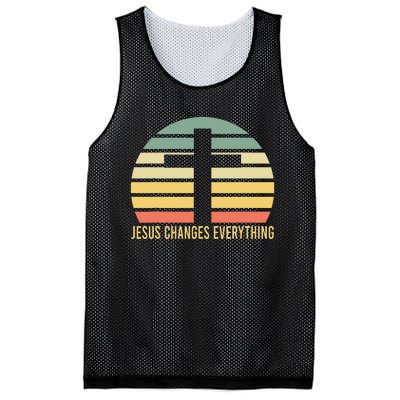 Vintage Retro Sunset Christian Jesus Changes Everything Mesh Reversible Basketball Jersey Tank