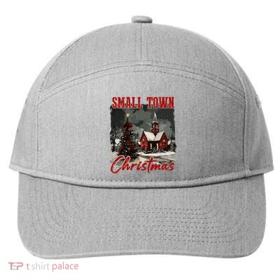 Vintage Retro Small Town Christmas 7-Panel Snapback Hat