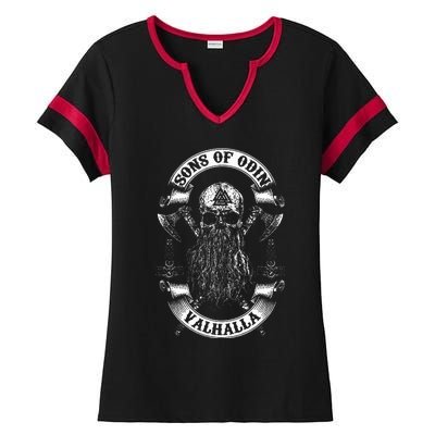 Vikings Rise Sons Of Odin Vikings Nordish Odin Thor Ladies Halftime Notch Neck Tee