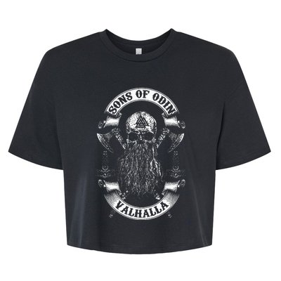 Vikings Rise Sons Of Odin Vikings Nordish Odin Thor Bella+Canvas Jersey Crop Tee