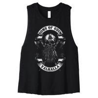 Vikings Rise Sons Of Odin Vikings Nordish Odin Thor Women's Racerback Cropped Tank