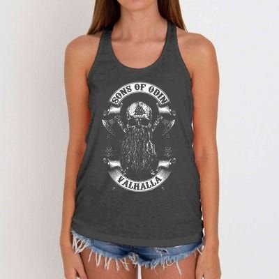 Vikings Rise Sons Of Odin Vikings Nordish Odin Thor Women's Knotted Racerback Tank