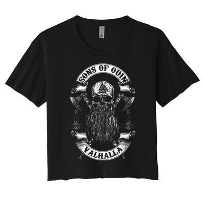 Vikings Rise Sons Of Odin Vikings Nordish Odin Thor Women's Crop Top Tee