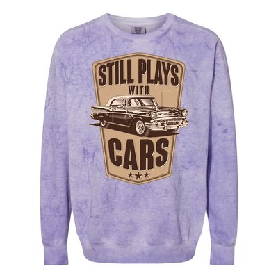 Vintage Retro Still Plays With Cars Colorblast Crewneck Sweatshirt