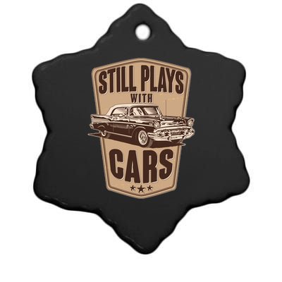 Vintage Retro Still Plays With Cars Ceramic Star Ornament