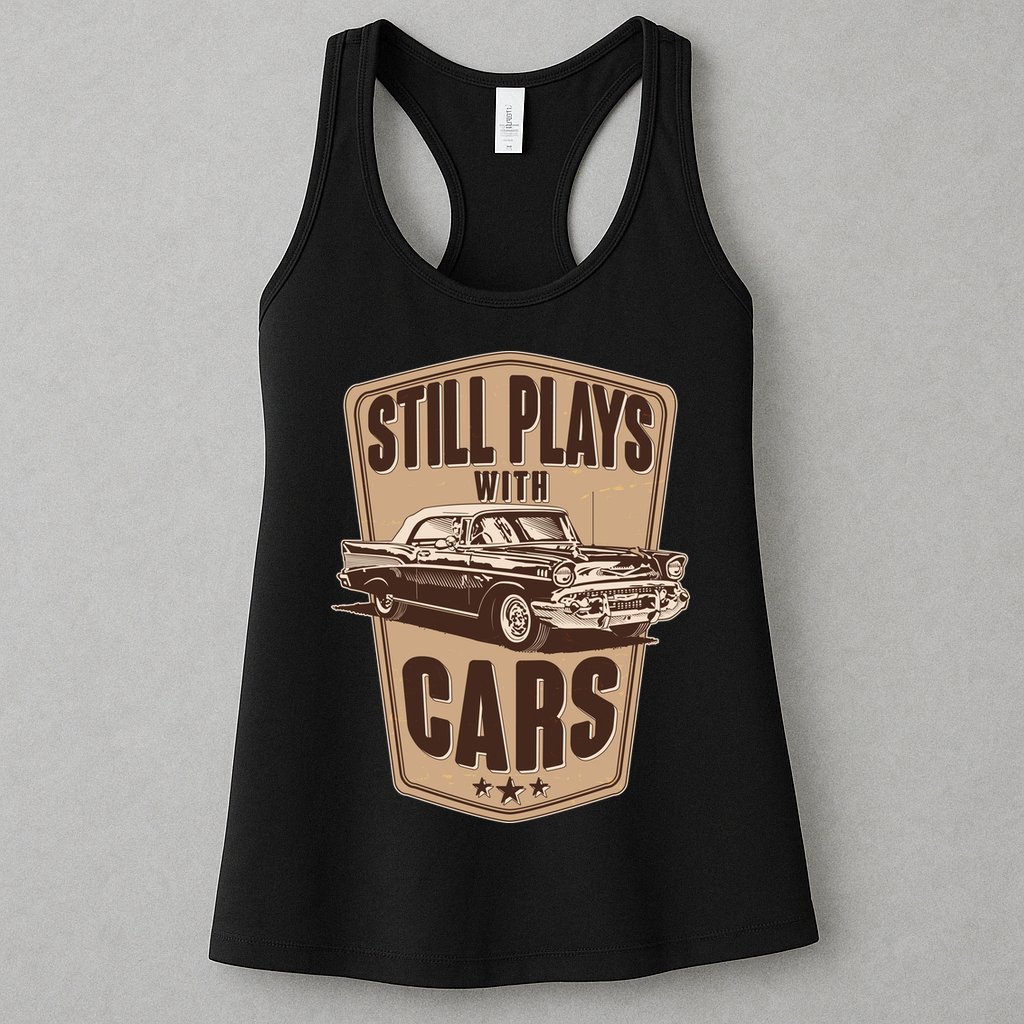 Vintage Retro Still Plays With Cars Womens Tank Top