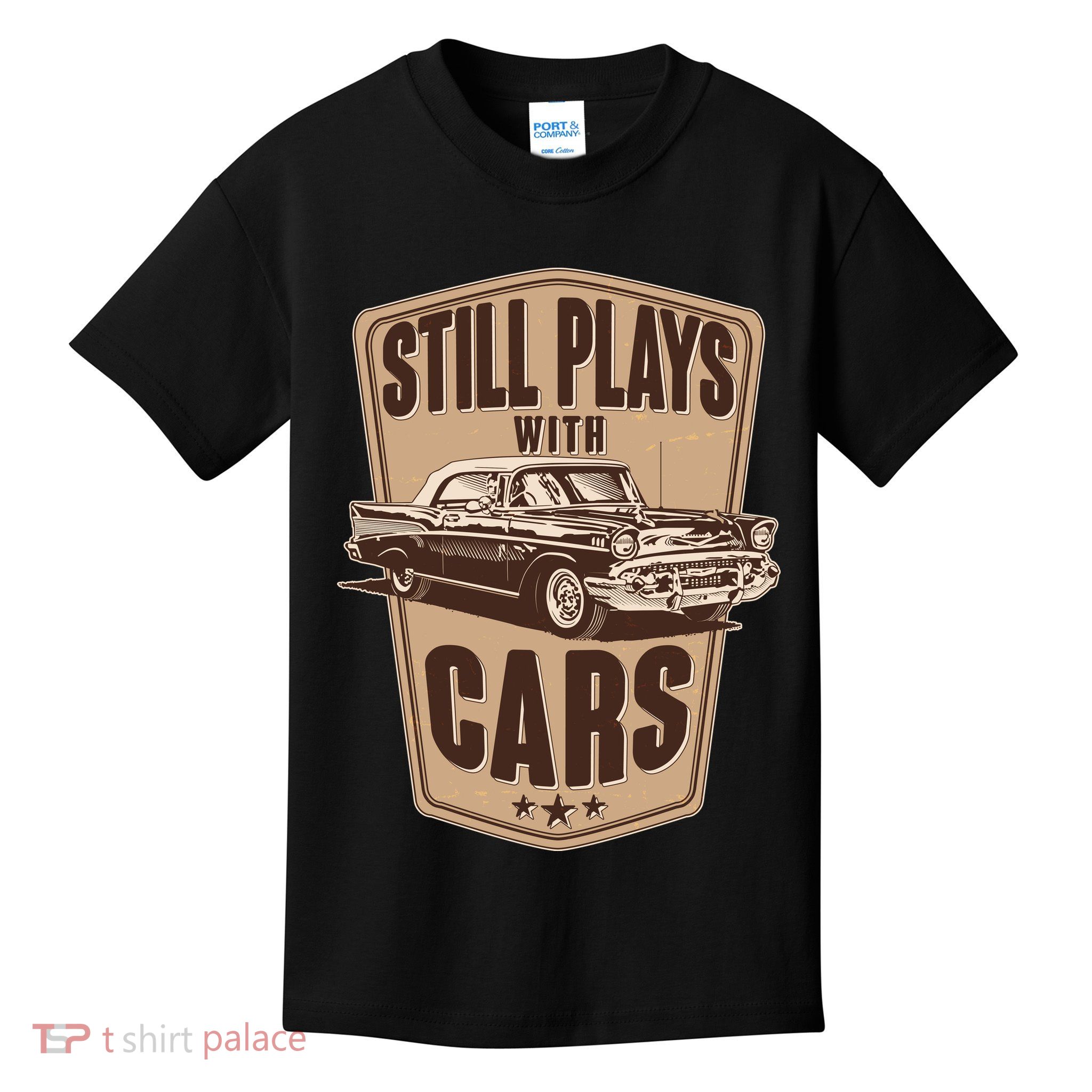 Vintage Retro Still Plays With Cars Kids T-Shirt