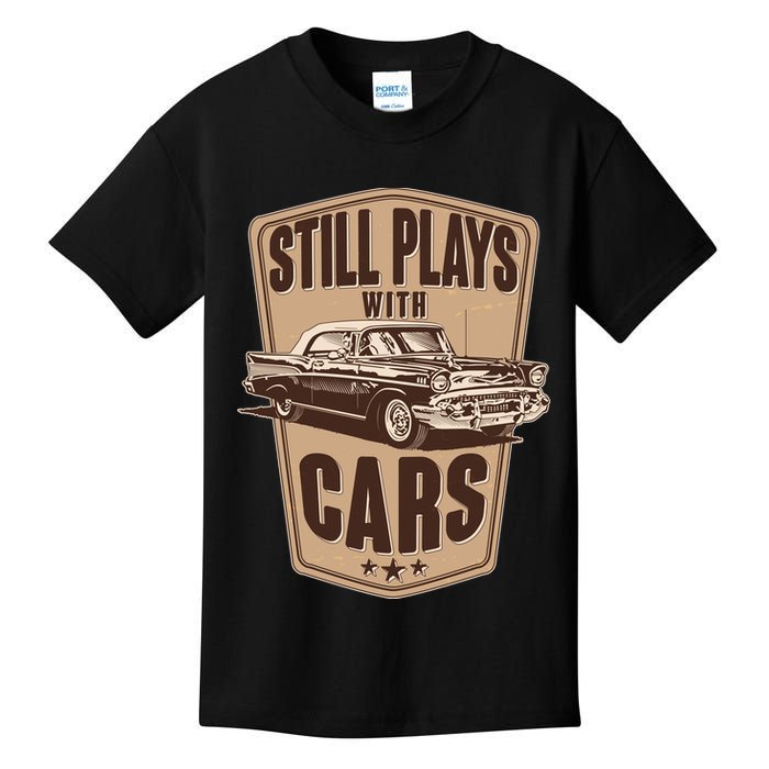 Vintage Retro Still Plays With Cars Kids T-Shirt