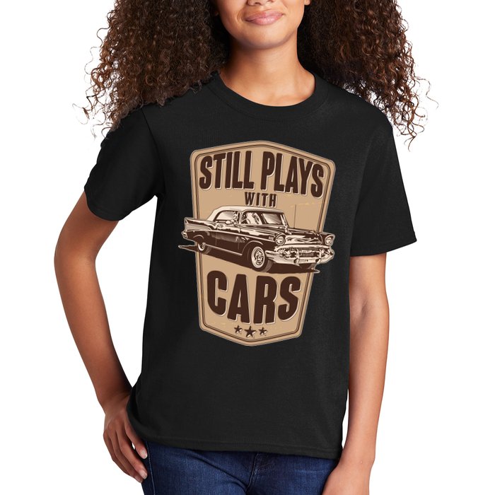 Vintage Retro Still Plays With Cars Kids T-Shirt