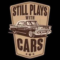 Vintage Retro Still Plays With Cars Kids Tie-Dye T-Shirt