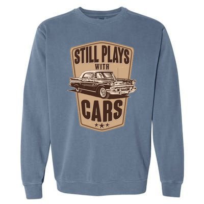 Vintage Retro Still Plays With Cars Garment-Dyed Sweatshirt