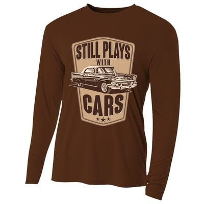 Vintage Retro Still Plays With Cars Cooling Performance Long Sleeve Crew