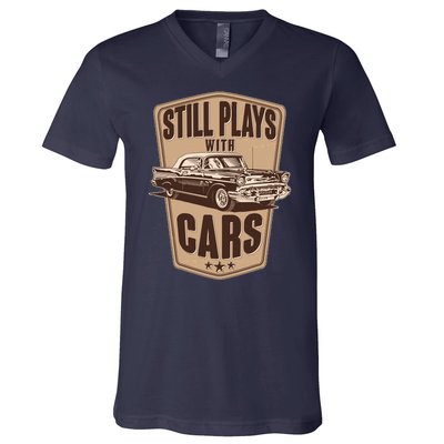 Vintage Retro Still Plays With Cars V-Neck T-Shirt