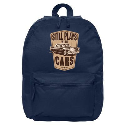 Vintage Retro Still Plays With Cars 16 in Basic Backpack