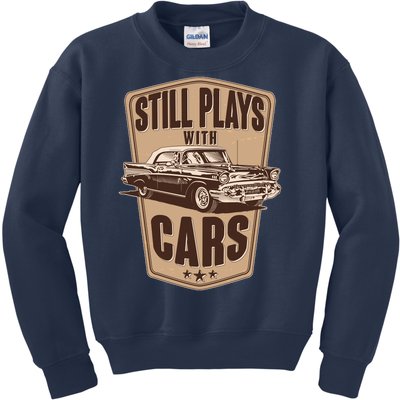 Vintage Retro Still Plays With Cars Kids Sweatshirt