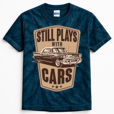 Vintage Retro Still Plays With Cars Kids Tie-Dye T-Shirt