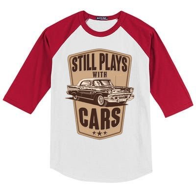 Vintage Retro Still Plays With Cars Kids Colorblock Raglan Jersey