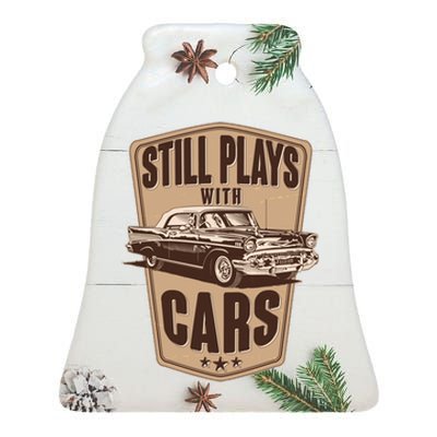 Vintage Retro Still Plays With Cars Ceramic Bell Ornament