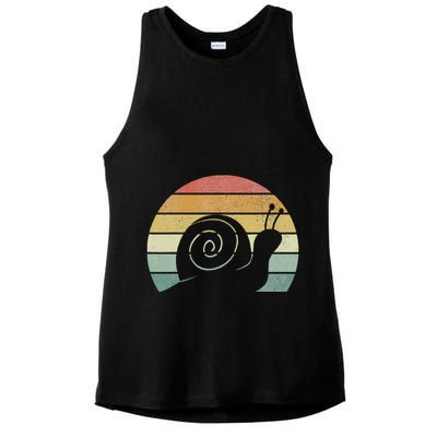Vintage Retro Sunset Snail Design Cute Sluggish Funny Snail  Ladies PosiCharge Tri-Blend Wicking Tank