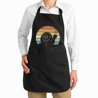 Vintage Retro Sunset Snail Design Cute Sluggish Funny Snail  Apron