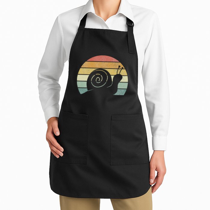 Vintage Retro Sunset Snail Design Cute Sluggish Funny Snail  Apron