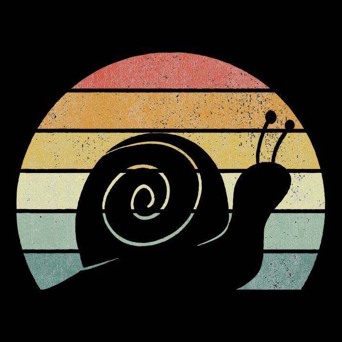 Vintage Retro Sunset Snail Design Cute Sluggish Funny Snail  Apron