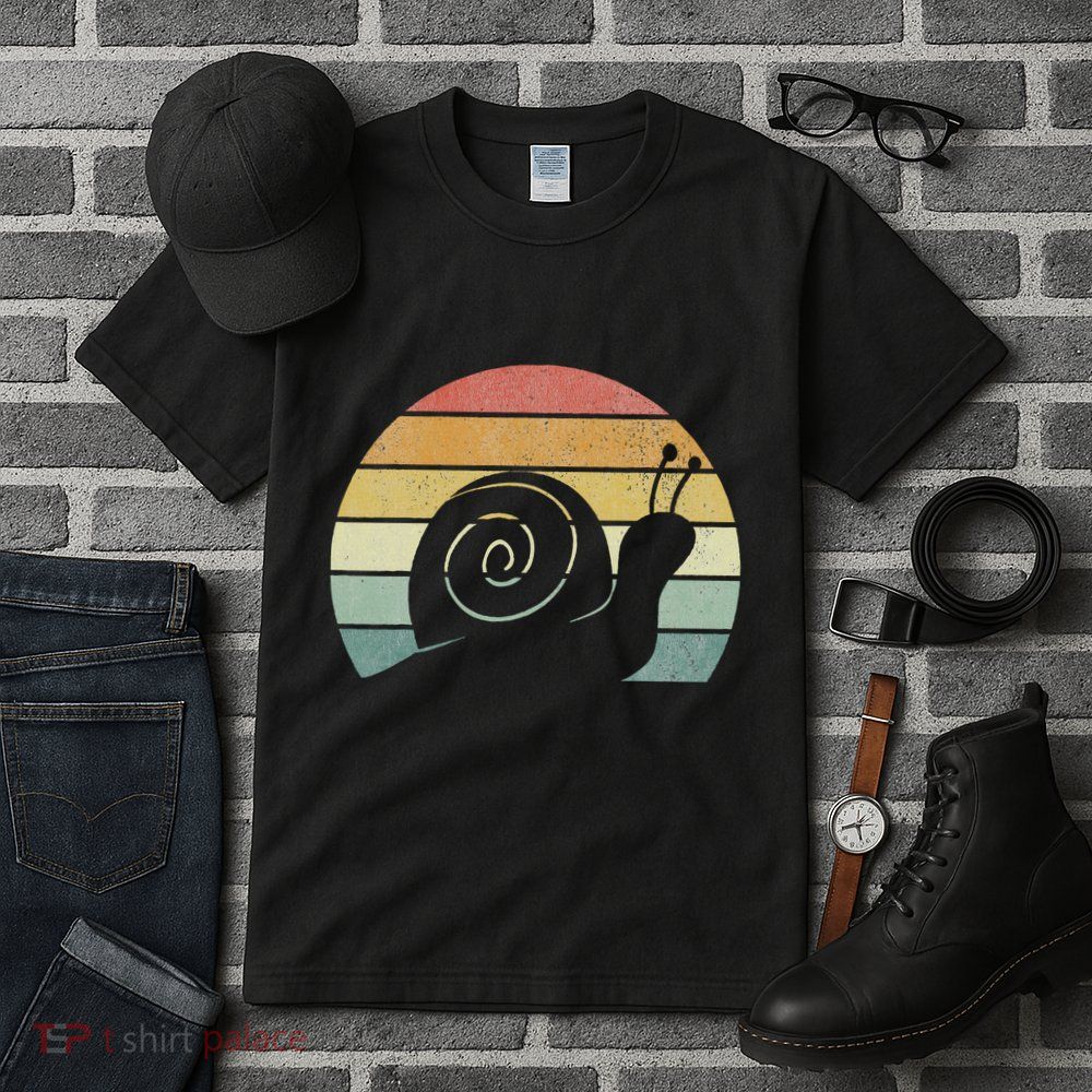 Vintage Retro Sunset Snail Design Cute Sluggish Funny Snail  Tall T-Shirt