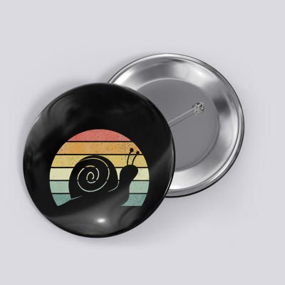 Vintage Retro Sunset Snail Design Cute Sluggish Funny Snail  Button
