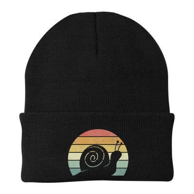Vintage Retro Sunset Snail Design Cute Sluggish Funny Snail  Beanie