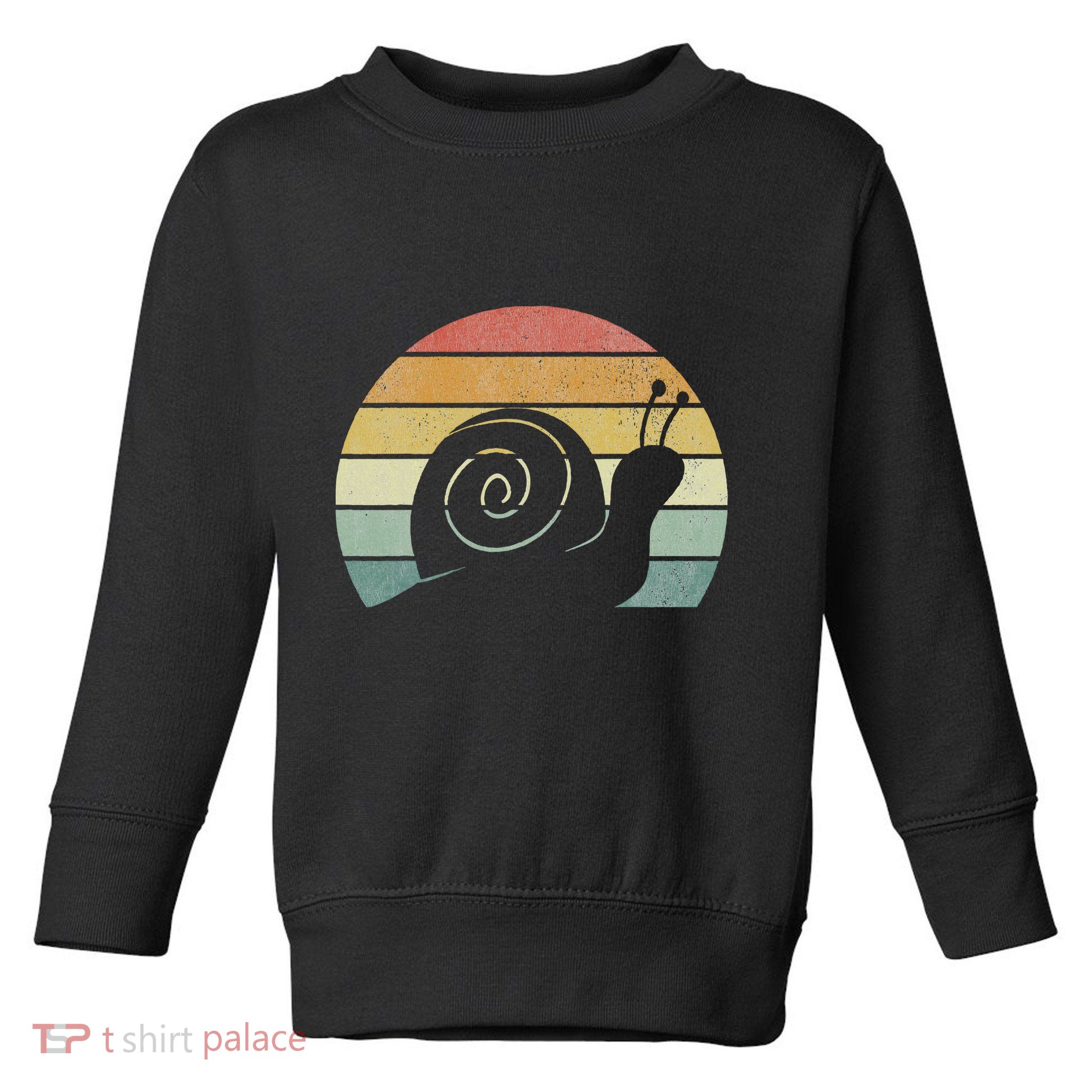 Vintage Retro Sunset Snail Design Cute Sluggish Funny Snail  Toddler Sweatshirt