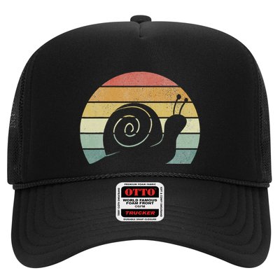 Vintage Retro Sunset Snail Design Cute Sluggish Funny Snail  Trucker Hat