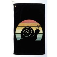 Vintage Retro Sunset Snail Design Cute Sluggish Funny Snail  Golf Towel
