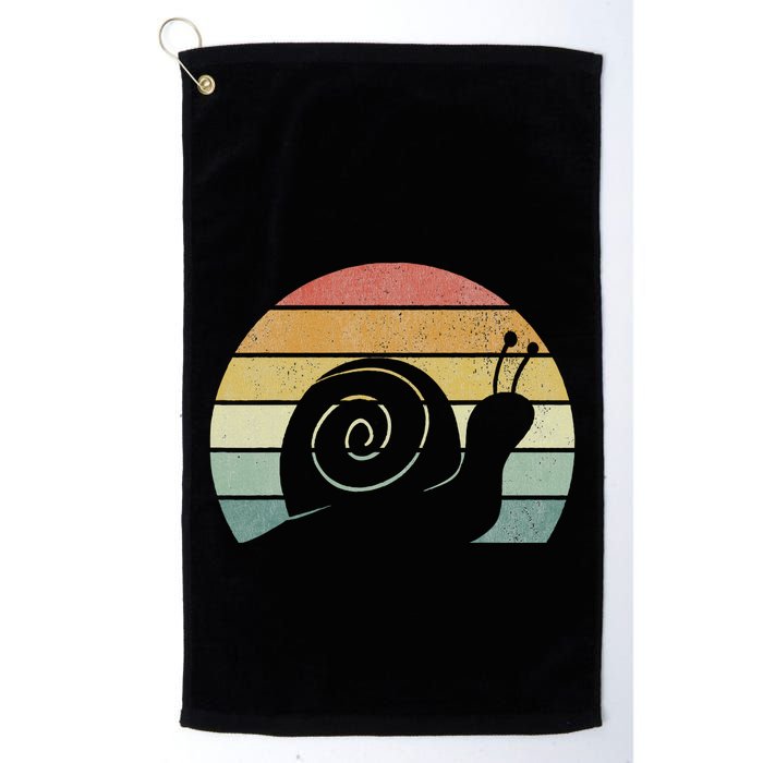 Vintage Retro Sunset Snail Design Cute Sluggish Funny Snail  Golf Towel