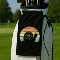 Vintage Retro Sunset Snail Design Cute Sluggish Funny Snail  Golf Towel