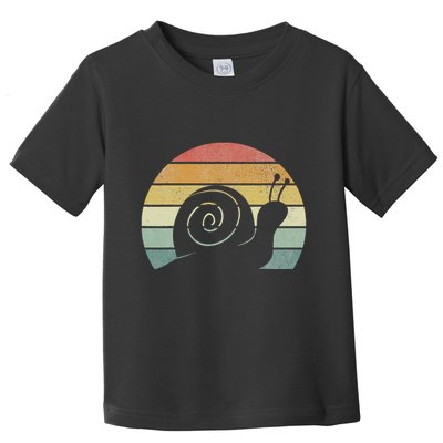 Vintage Retro Sunset Snail Design Cute Sluggish Funny Snail  Toddler T-Shirt
