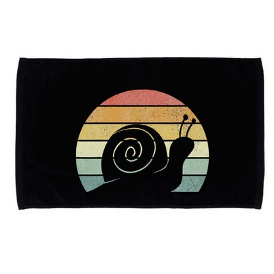 Vintage Retro Sunset Snail Design Cute Sluggish Funny Snail  Microfiber Hand Towel
